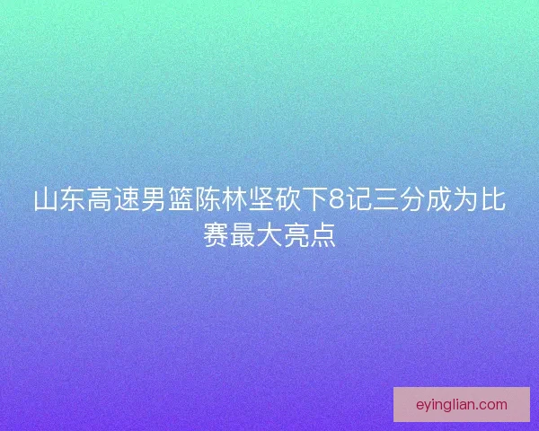 山东高速男篮陈林坚砍下8记三分成为比赛最大亮点